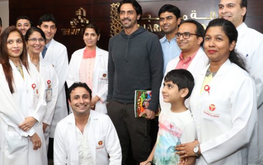Bollywood Actor Arjun Rampal Meets and Greets Fans at Thumbay Hospital Dubai