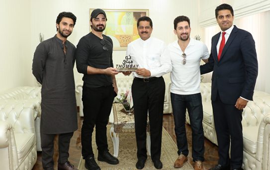Pakistani Actors Hamza Ali Abbasi, Shaz Khan, Ahad Raza Mir Visit Thumbay Medicity Ajman