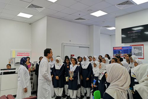 Thumbay Hospital Day Care, University City Road Muweilah-Sharjah Conducts Hospital Tour Session for the students of Gulf Asian School Sharjah
