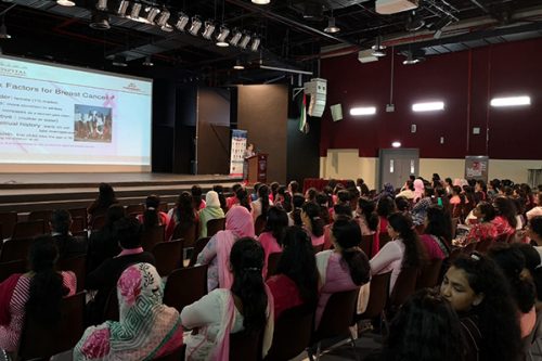 Thumbay Hospital Day Care, University City Road Muweilah-Sharjah Conducts Breast Cancer Awareness Session for the teachers and for the parents at Our Own English School Sharjah