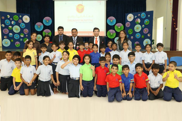 Thumbay Hospital Ajman Demonstrates Healthy Hand-washing Techniques to Students