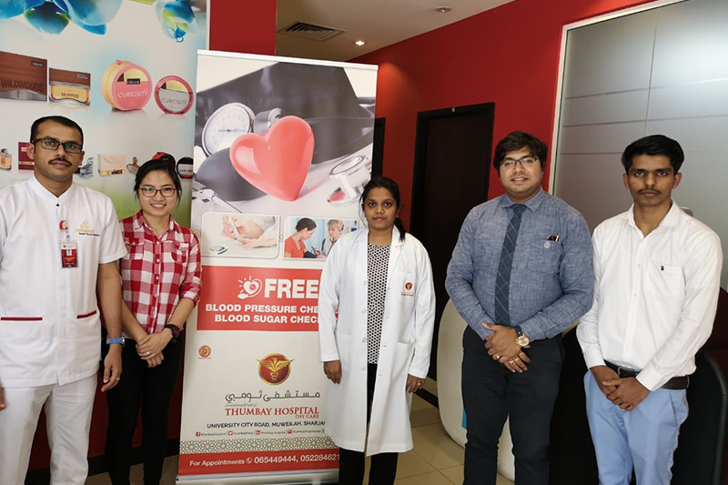 Thumbay Hospital Day Care, University City Road Muweilah-Sharjah Conducts Free Health Camp at Scion International in Sharjah.
