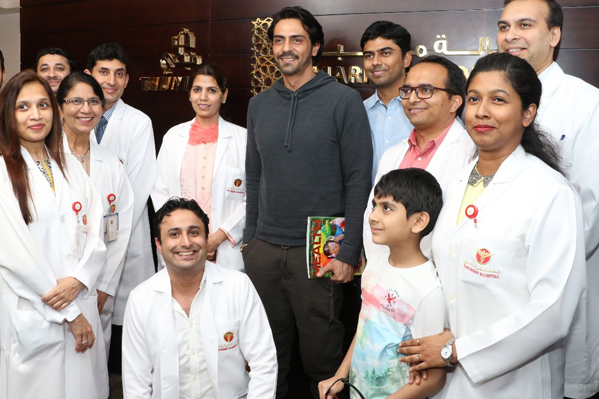 Bollywood Actor Arjun Rampal Meets and Greets Fans at Thumbay Hospital Dubai