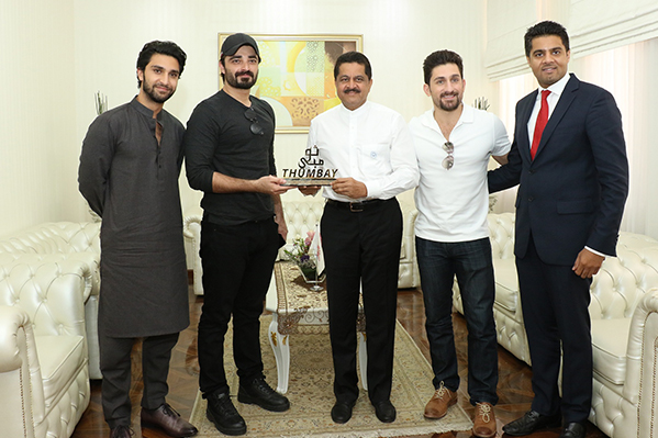 Pakistani Actors Hamza Ali Abbasi, Shaz Khan, Ahad Raza Mir Visit Thumbay Medicity Ajman