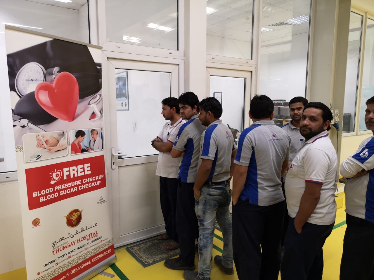 Thumbay Hospital Day Care, Muweilah-Sharjah Conducts Free Health Camp at Bin Ghalib Engineering Sharjah