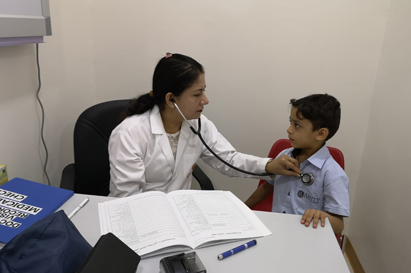 Thumbay Hospital Day Care, University City Road Muweilah-Sharjah Conducts Pediatric Health Check up for the Grade 1 Students of Amity Pvt School Sharjah